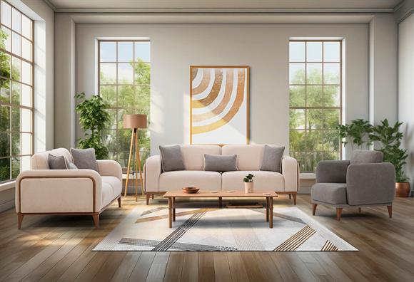 Santa Koltuk Takımı (Krem-Kiremit)