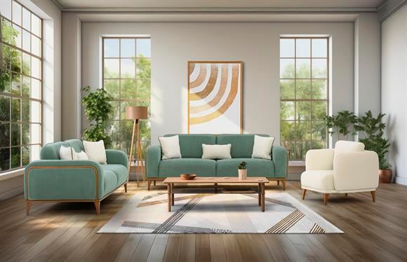 Santa Koltuk Takımı (Yeşil-Krem)