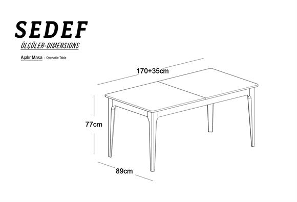 Sedef Açılır Yemek Masası