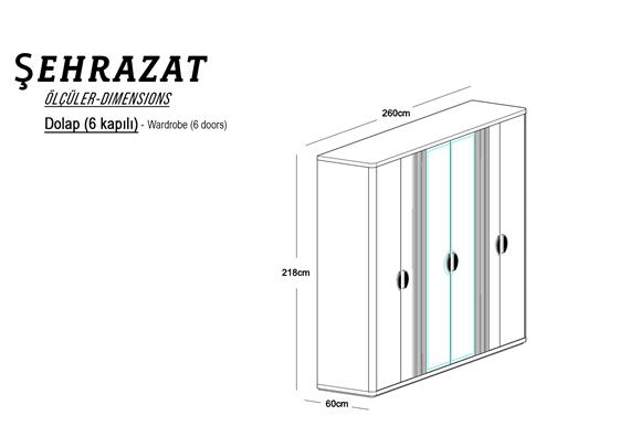 Şehrazat 6 Kapılı Dolap 
