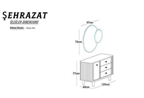 Şehrazat Aynalı Makyaj Masası