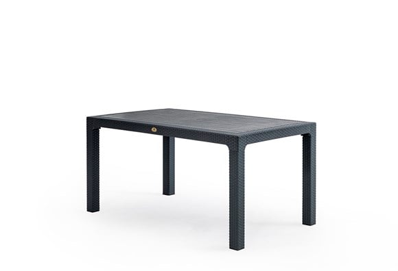Sidney 90x150 Rattan Masa Camsız (Antrasit)