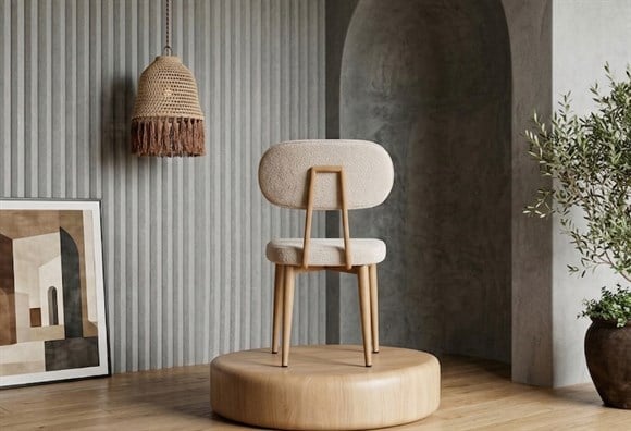 Siena Sandalye (Bej/Meşe Ayak)