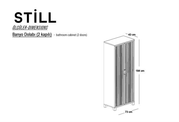 Still İki Kapaklı Banyo Dolabı