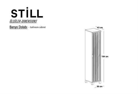 Still Tek Kapaklı Banyo Dolabı