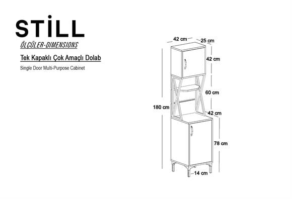 Still Tek Kapaklı Kahve Dolabı 