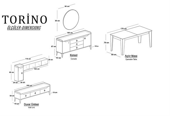 Torino Yemek Odası Takımı