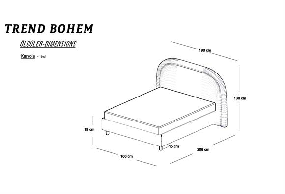 Trend Bohem 160lık Karyola 