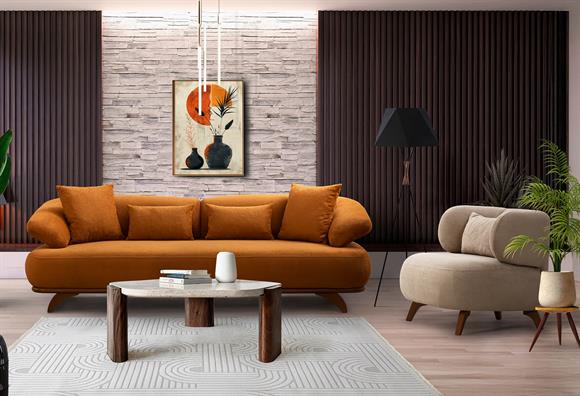 Trend Bohem Koltuk Takımı-Açık Gri-Açık Gri