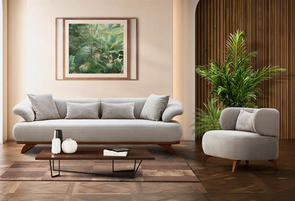 Trend Bohem Koltuk Takımı-Açık Gri-Açık Gri