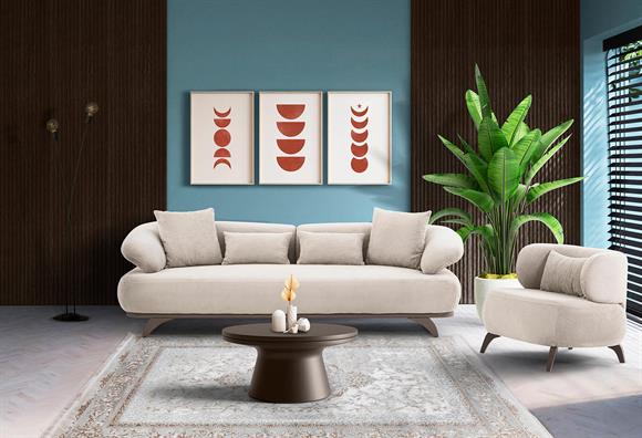 Trend Bohem Koltuk Takımı-Tütün-Bej