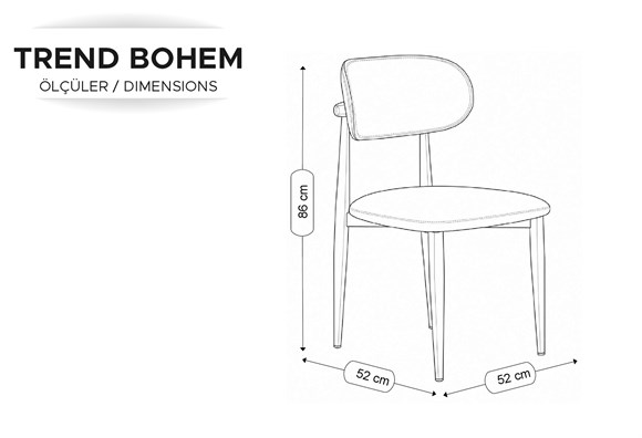 Trend Bohem Sandalye (Meşe Ayak/Bej)