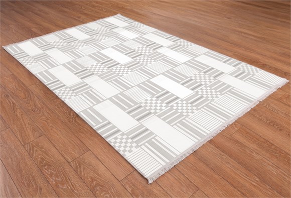 Lotus Halı 150X230 - Krem/Gri (LT536) 