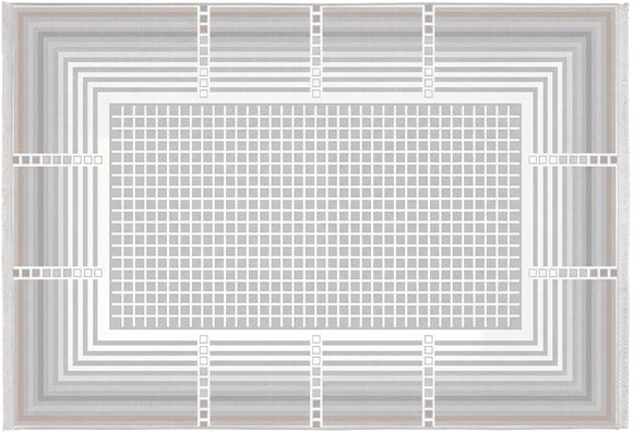 Lotus Halı 150X200 - Gri/Vizon (LT537)