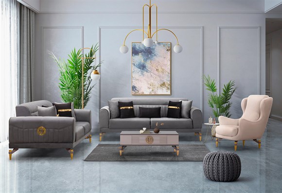 Versace Koltuk Takımı (Antrasit)