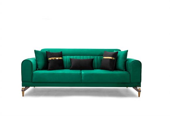 Versace Üçlü Koltuk (Zümrüt Yeşil)