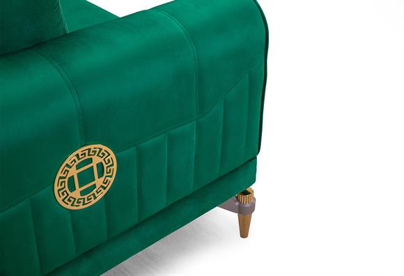 Versace Üçlü Koltuk (Zümrüt Yeşil)