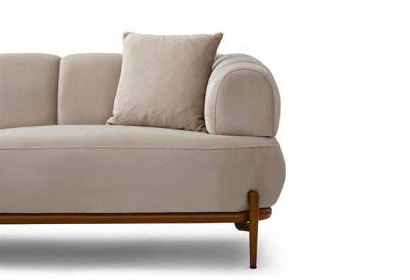 Zeugma Üçlü - Bej/Ceviz Ayak