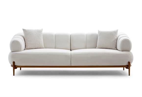 Zeugma Üçlü - Krem/Ceviz Ayak