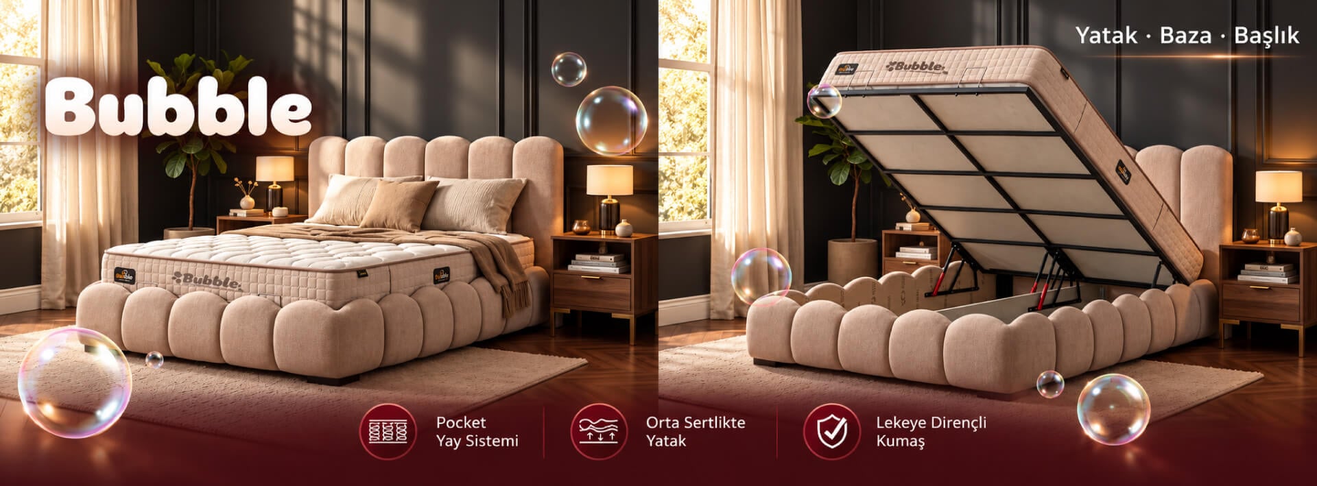 bubble yatak baza başlık