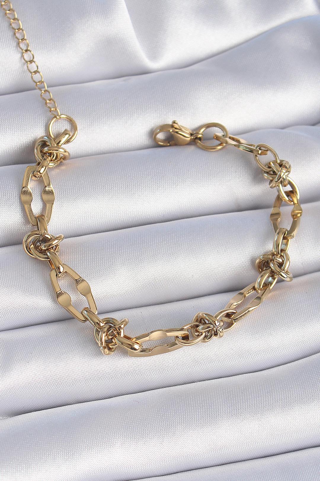 Çelik Gold Renk Zincir Model Bileklik