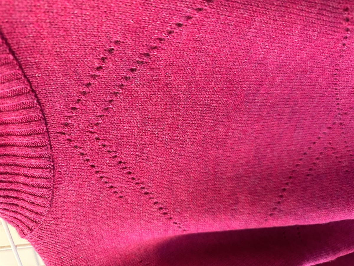 pembe ajurlu yarım boğazlı kazak