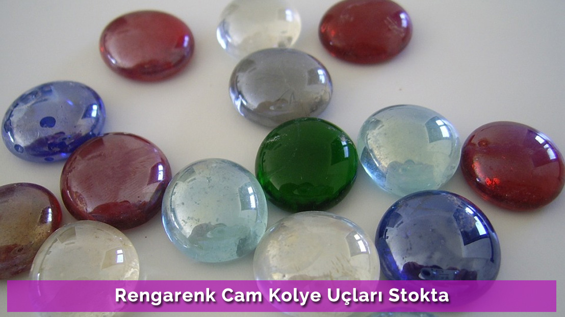 Rengarenk Cam Kolye Uçları Stokta