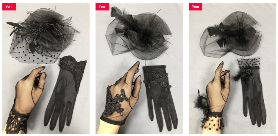 Seasonal Discounts on Wedding Hat and Glove Sets