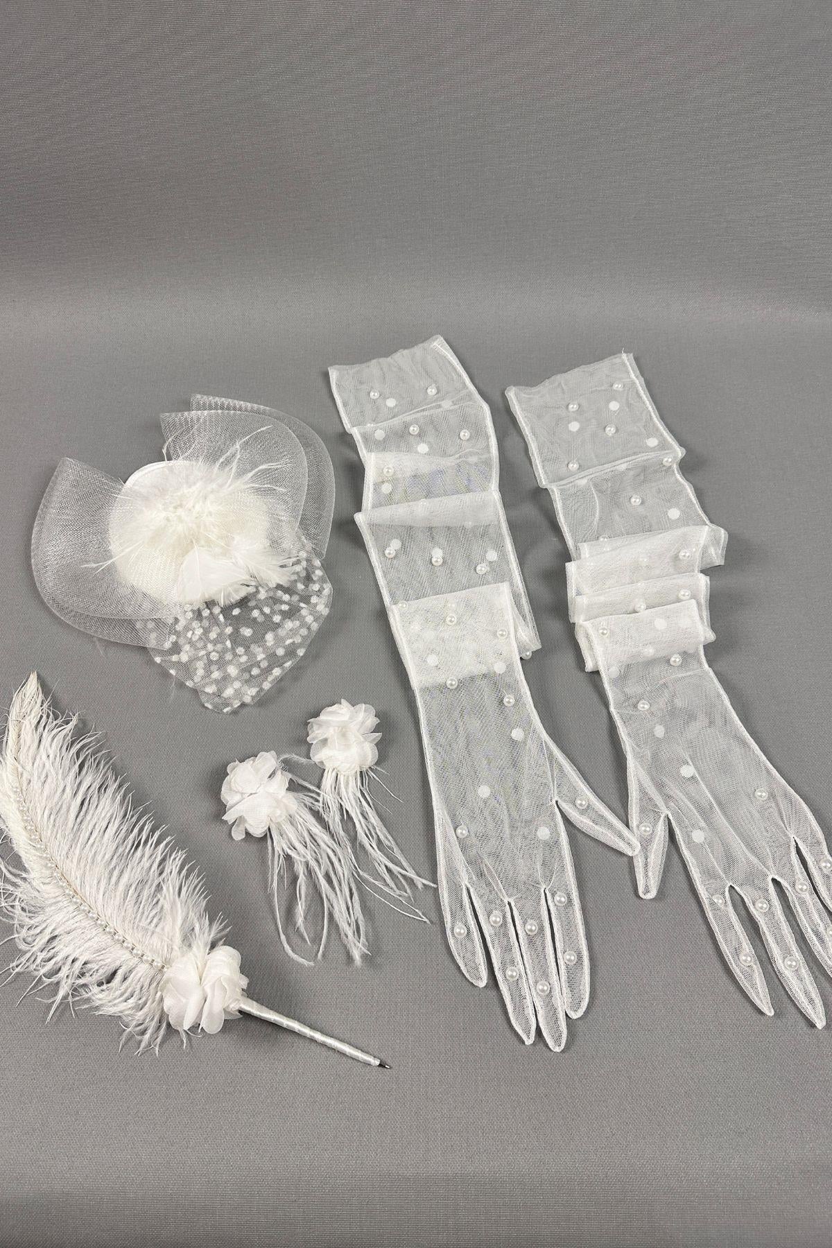 Gelin Şapkası Ve Gelin Nikah Aksesuar Seti