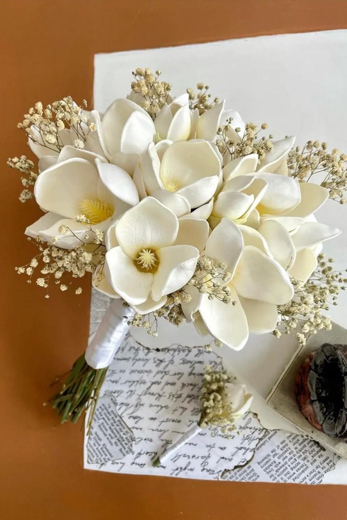Nikah Nişan Söz Gelin Buketi En Şık Hali Ile Damat Yaka Çiçegi