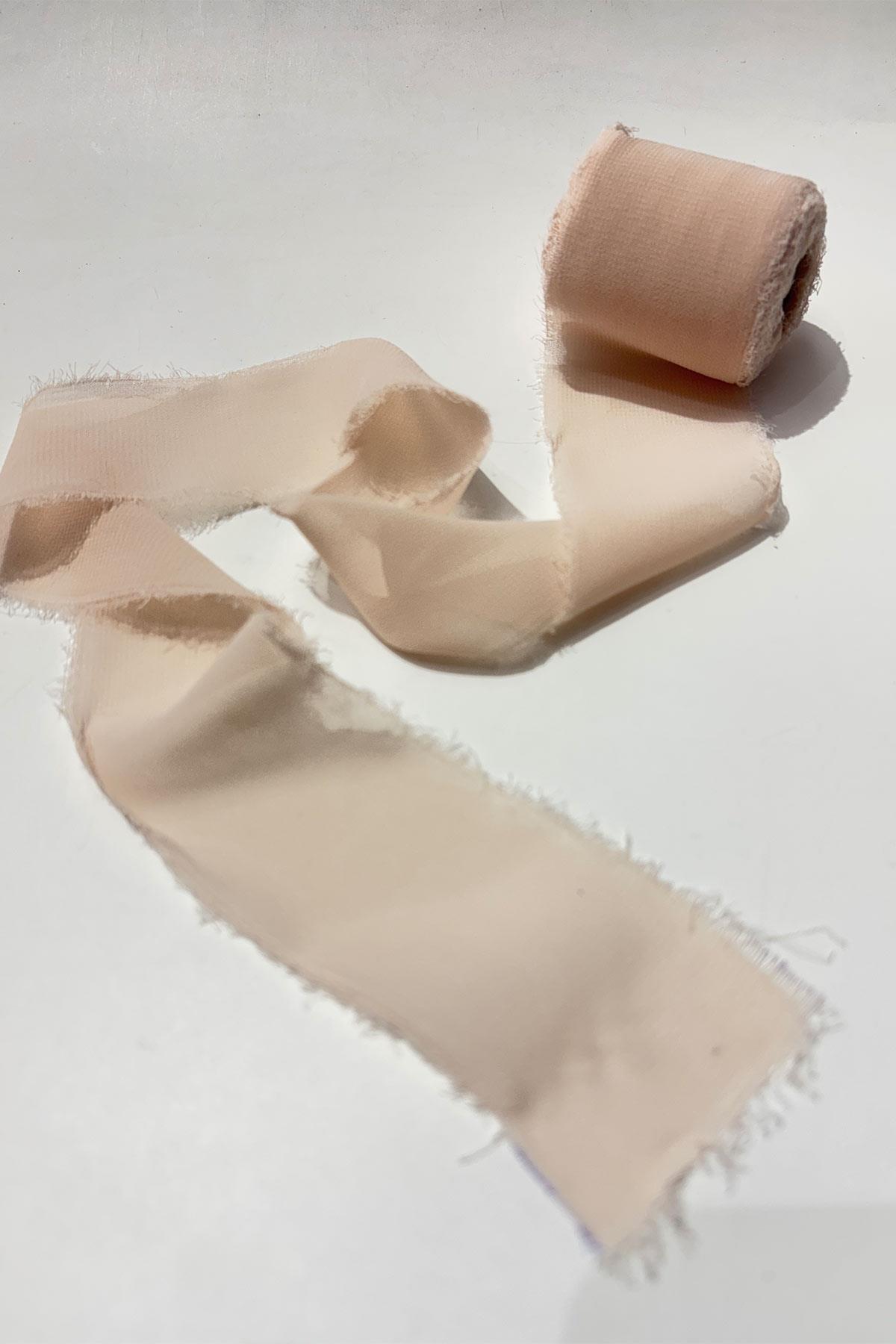 Pudra Yıtrmaç Şifon Kurdele 4 cm Eni 4,5 Mt 1 Top