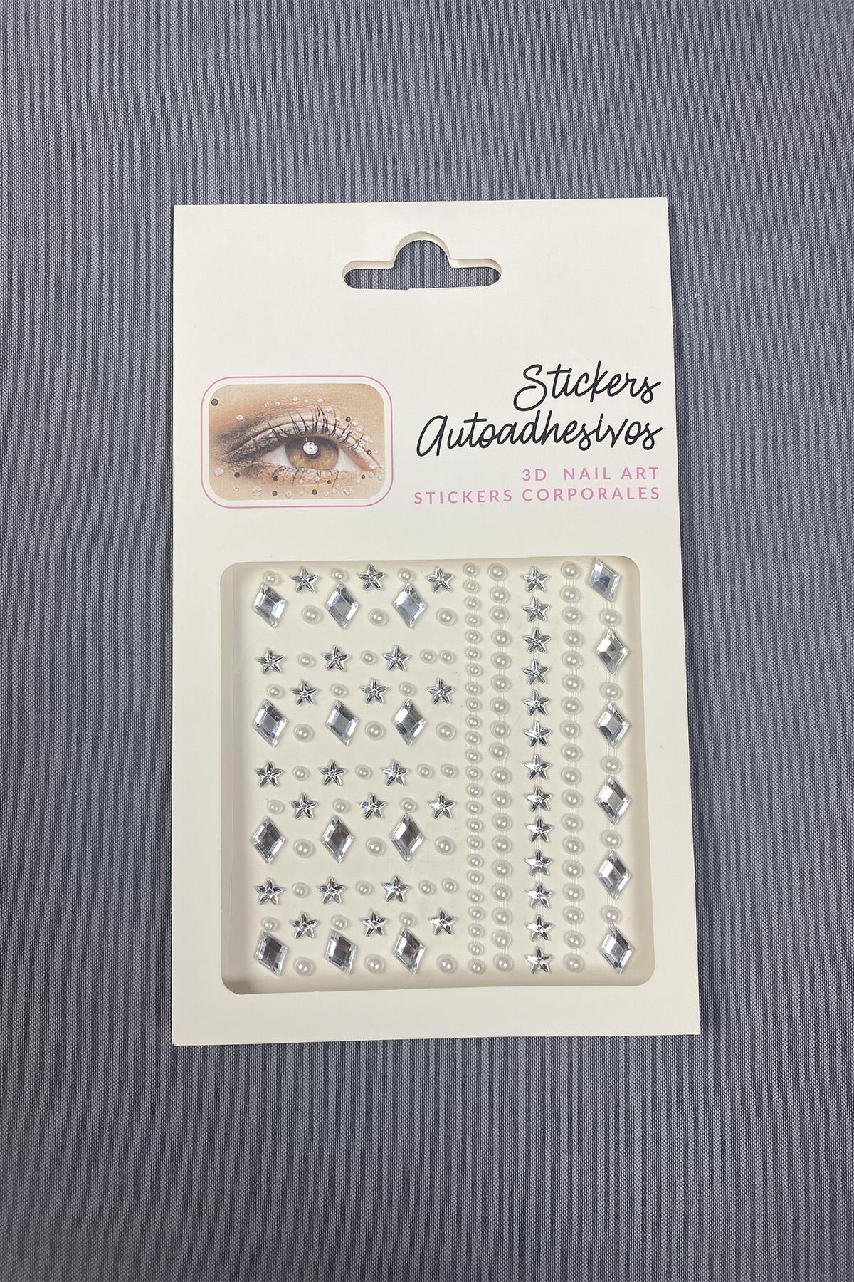 Şeffaf Incili Sticker Saç Vücut Göz Ve Yüz Taşı