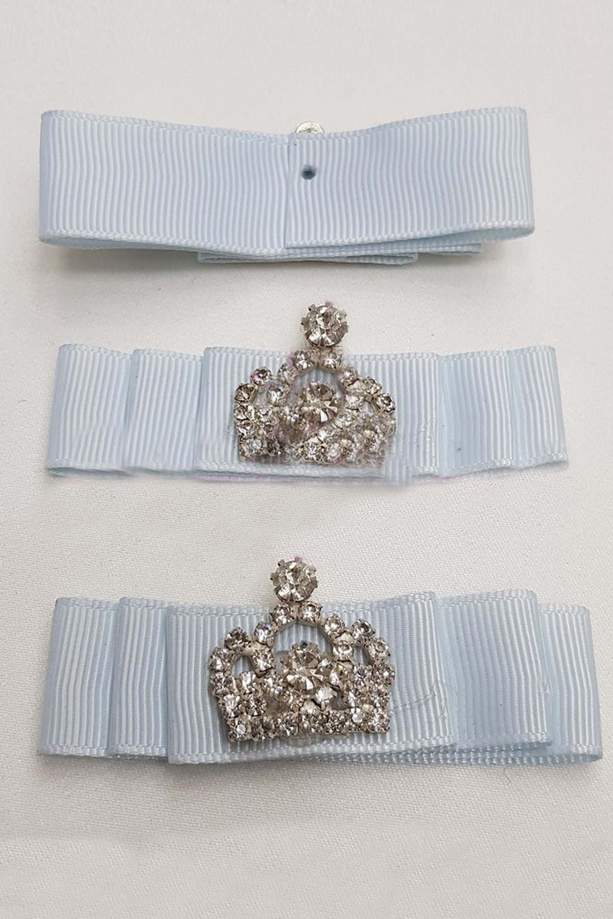 Açık Mavi Taçlı Süslü Fiyonk 2-7 Cm
