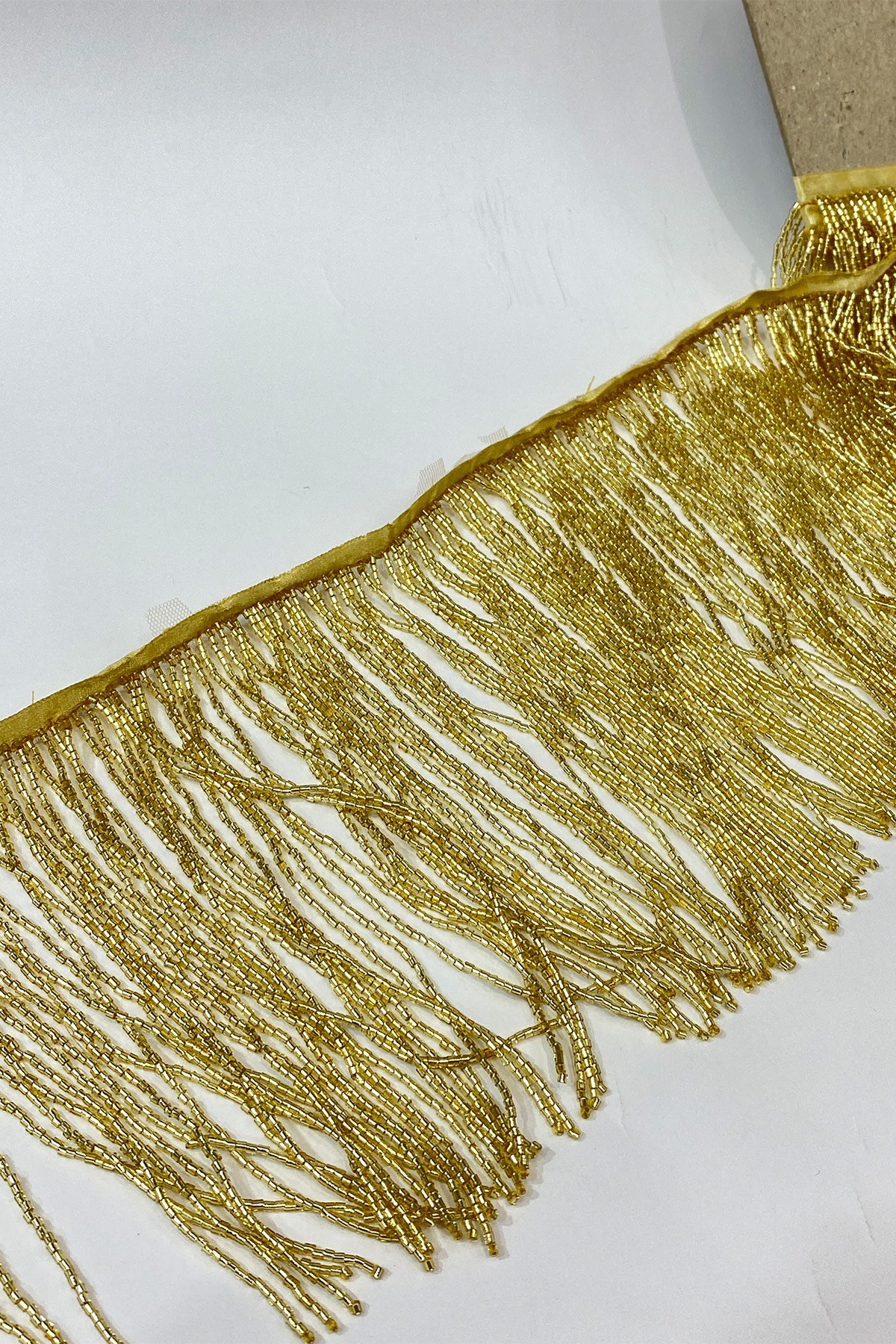 Altın Sarısı Boncuklu 15 cm Saçak Püskül