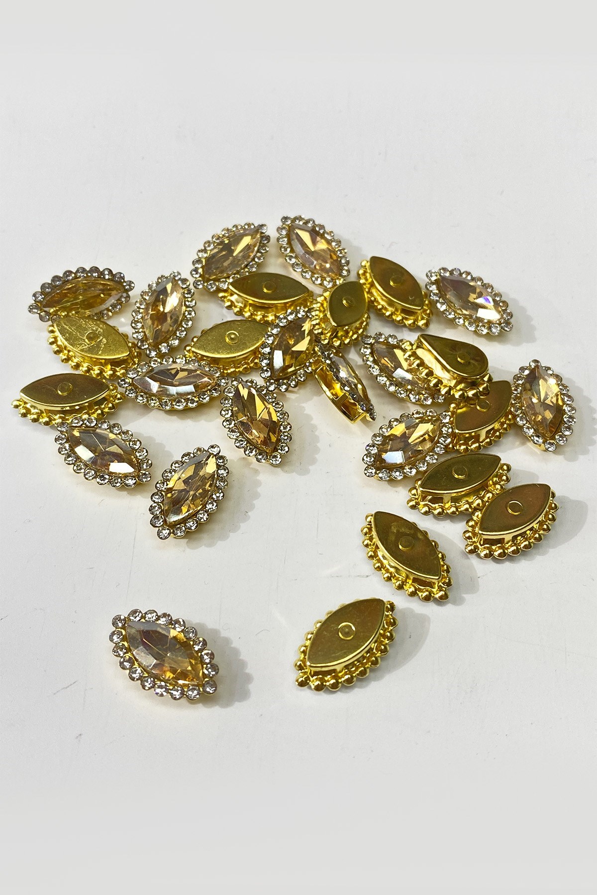 Bal Rengi  Gold Kasalı Mekik Dikme Taş 10 Adet