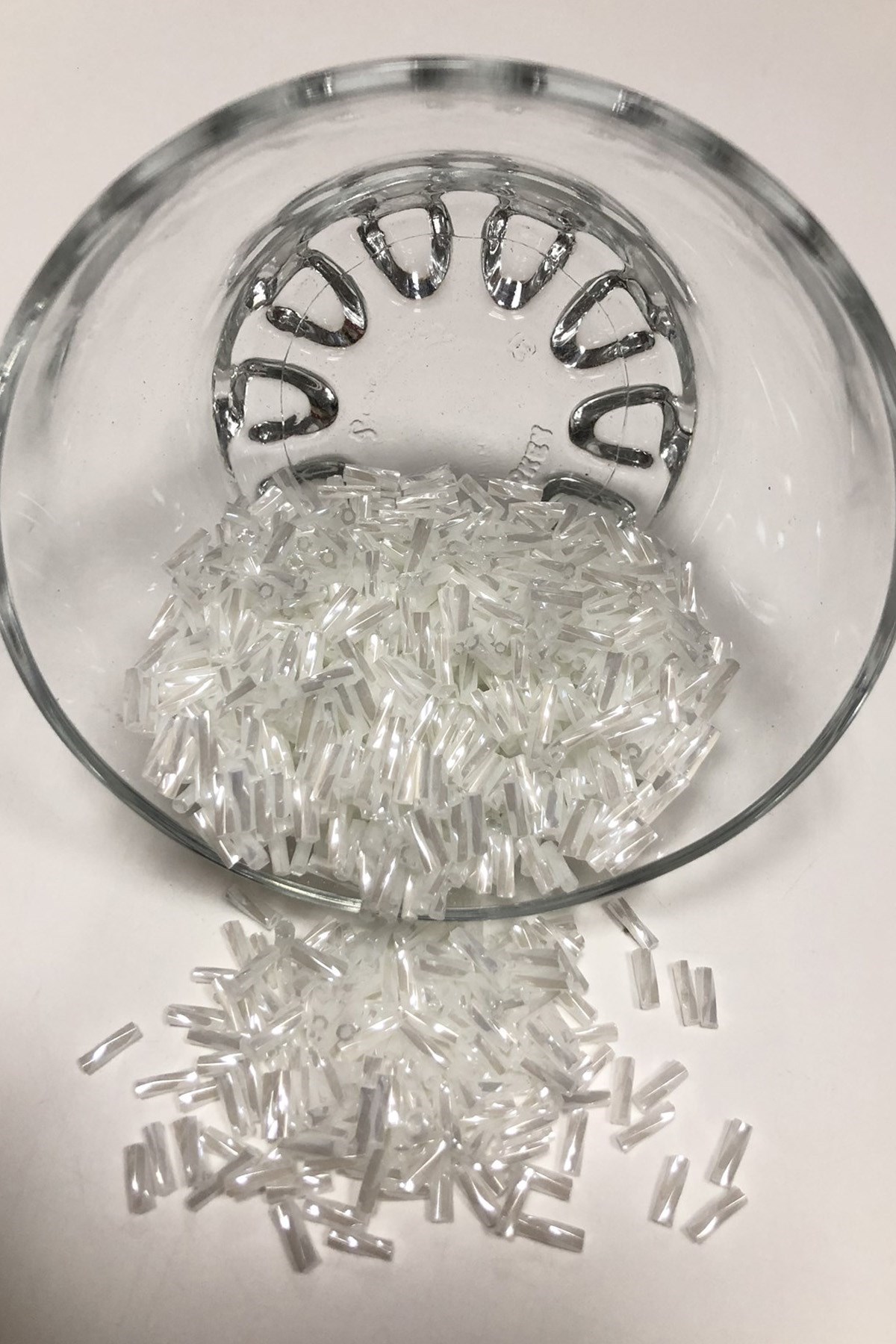 Beyaz Burgulu Boru Boncuk 50 gr