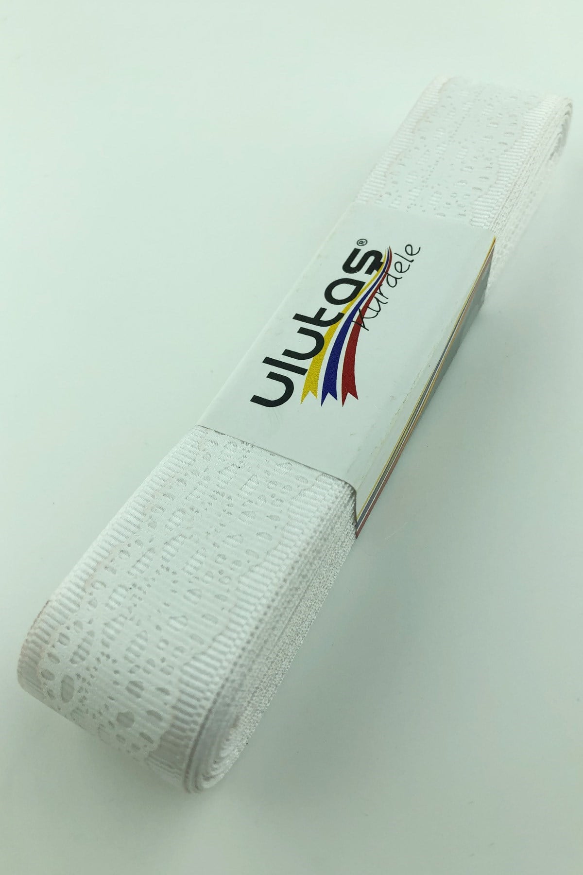 Beyaz Dantel Baskılı Grogren Kurdele 2,5 cm