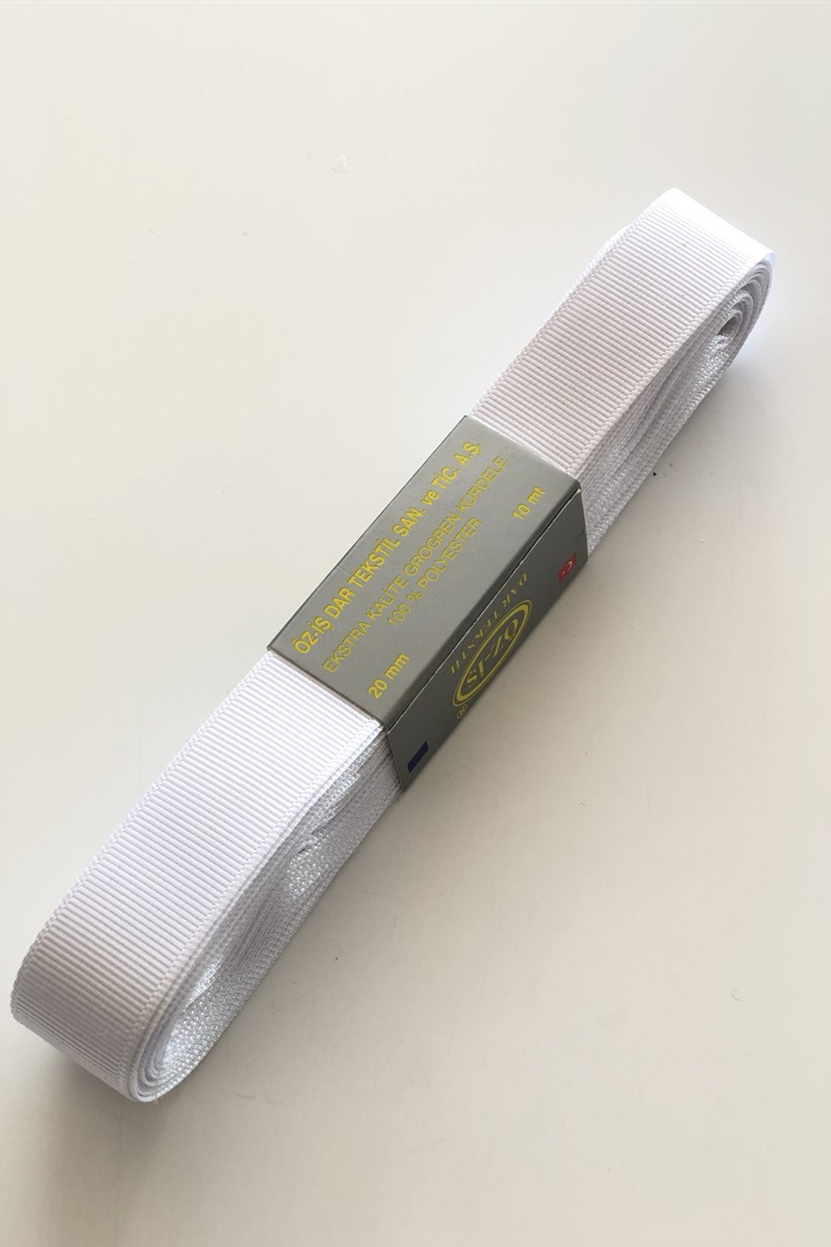 Beyaz Grogren Kurdele 2 cm 10 mt