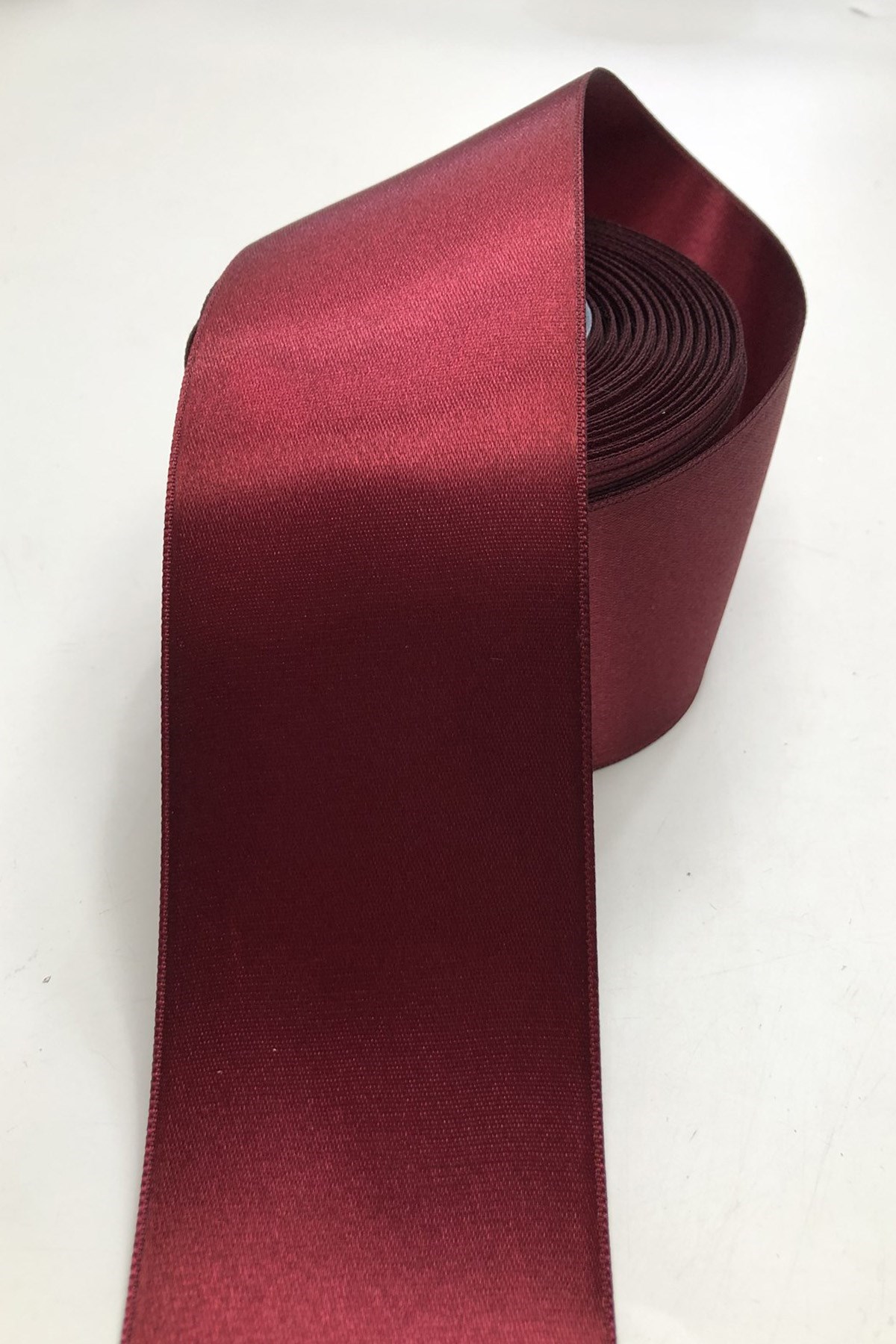 Bordo Saten Kurdele 6 cm