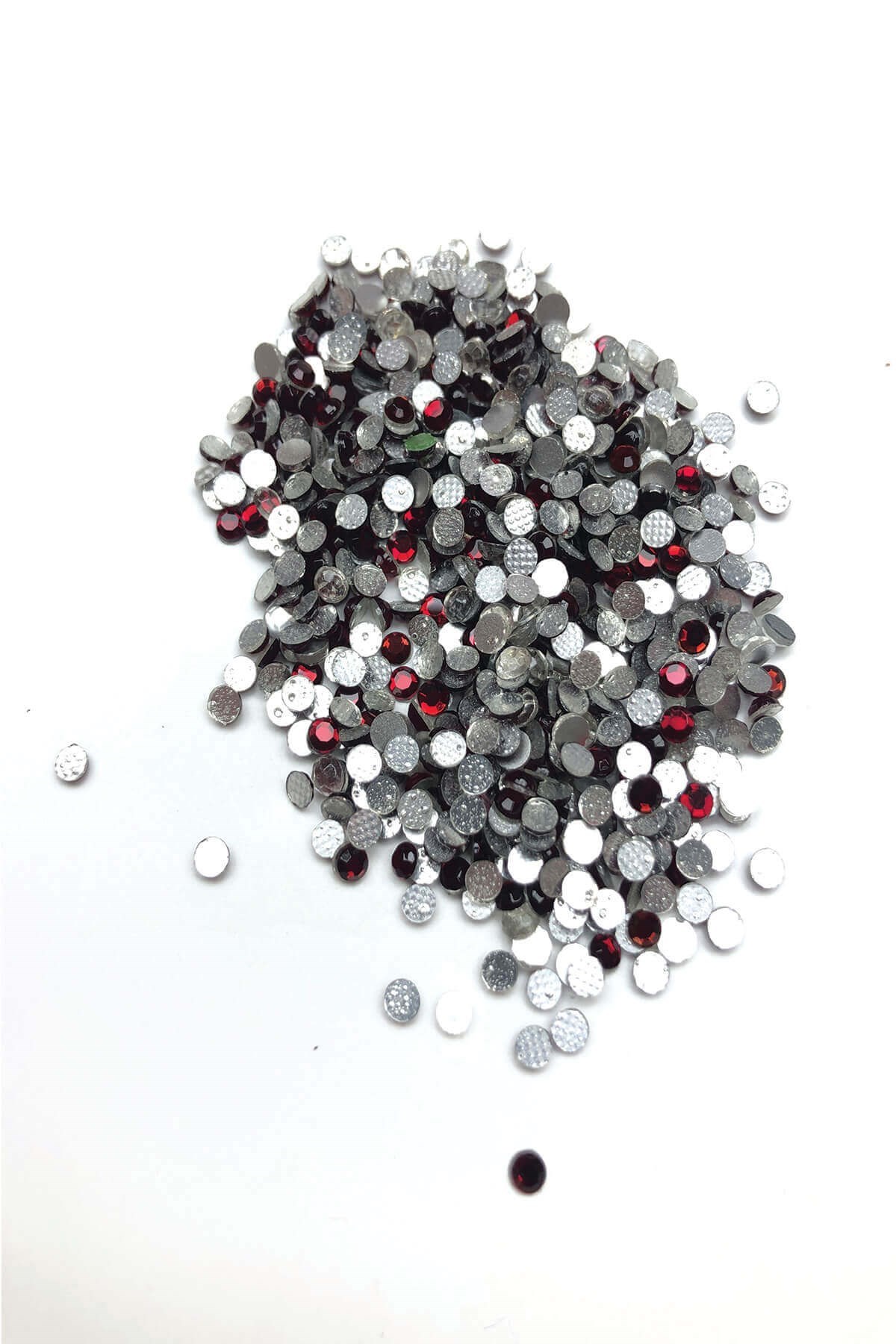 Bordo Ütüyle Yapışan Cam Taş Boncuk 25 gr