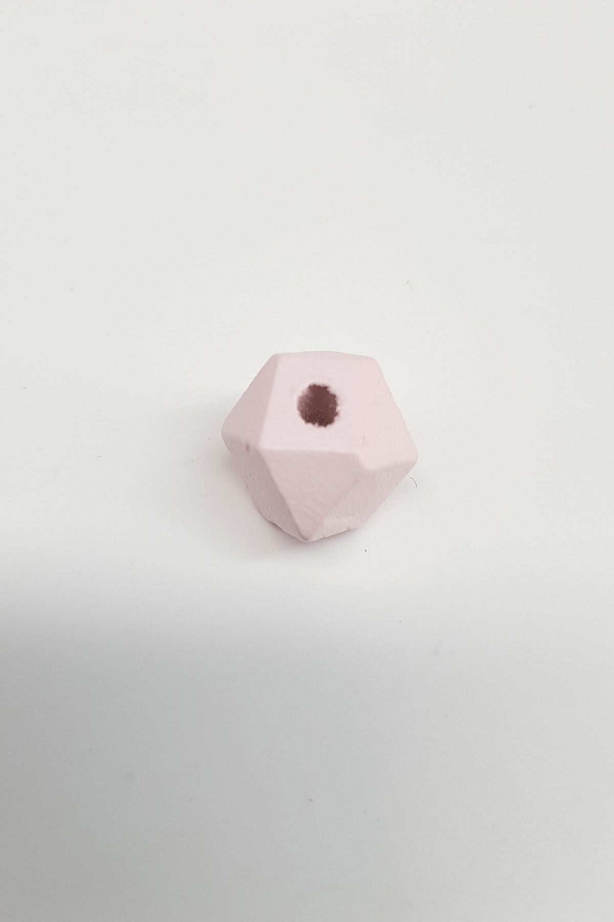 Desenli Küp Açık Pembe Ahşap Boncuk