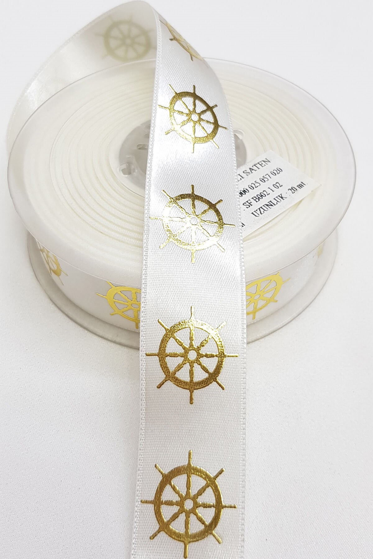 Gold Dümen Baskılı Saten Kurdele 2,5Cm