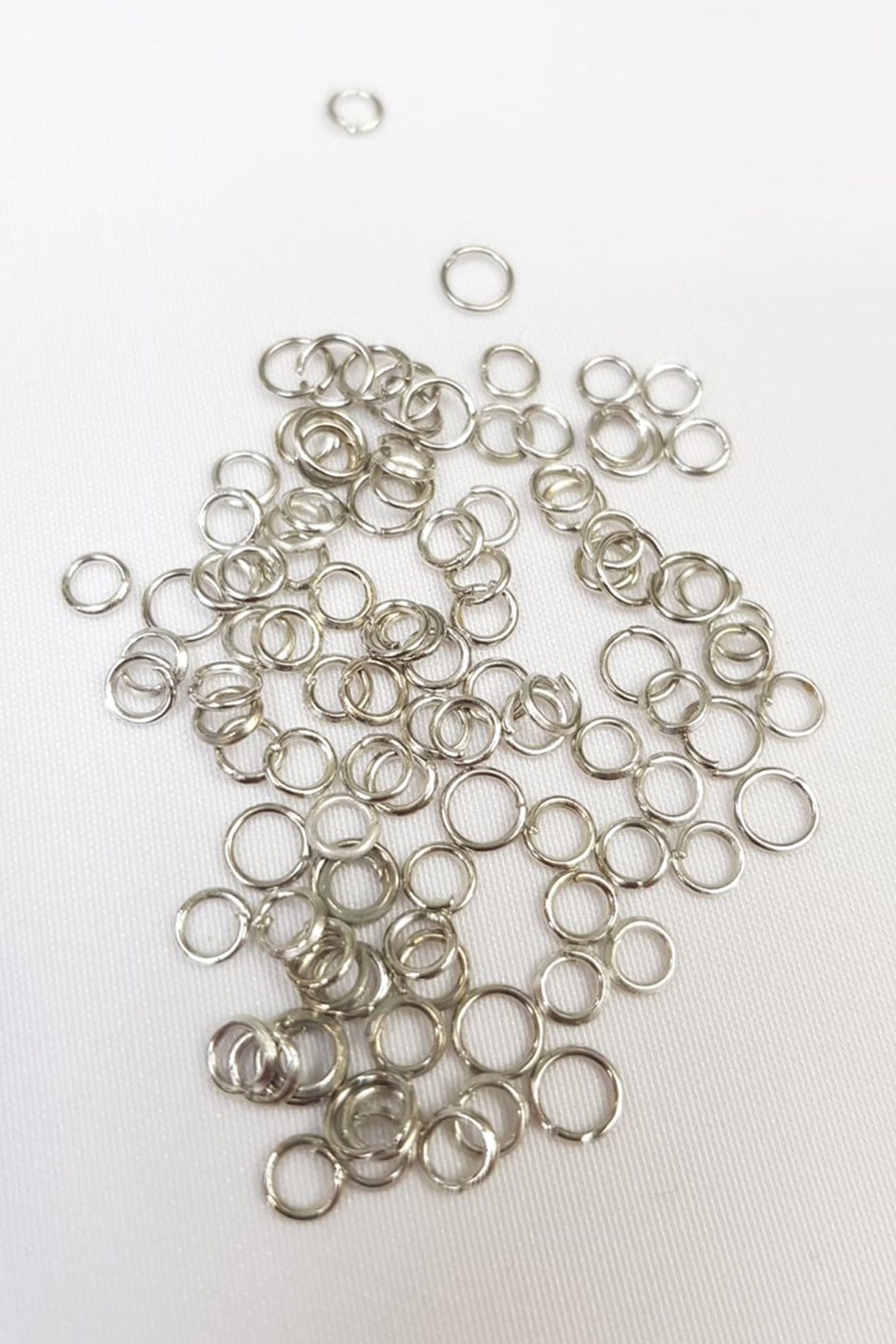Gümüş Tesbih ve Metal Halka 4 mm
