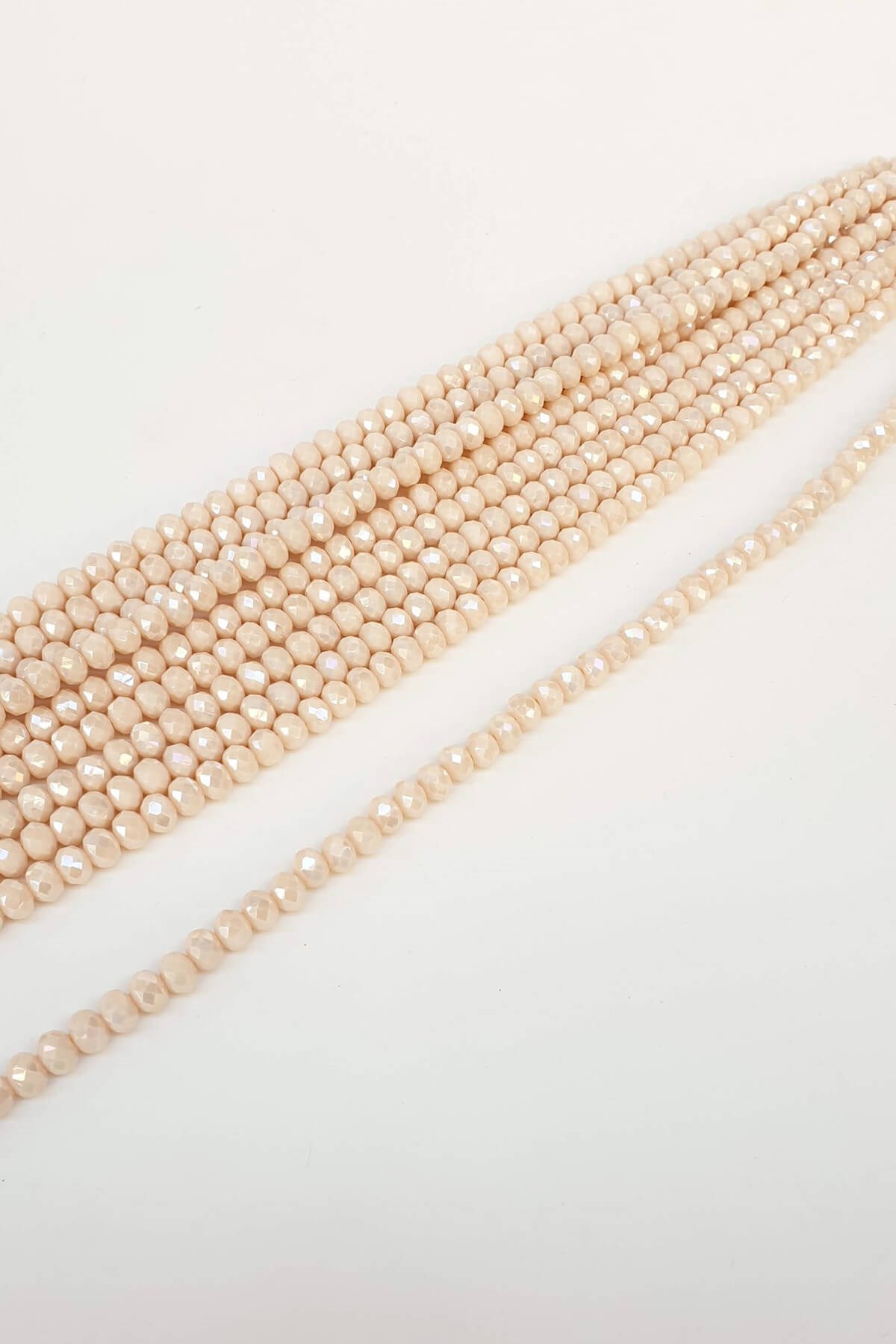 Janjanlı Krem Kristal Boncuk 8 mm