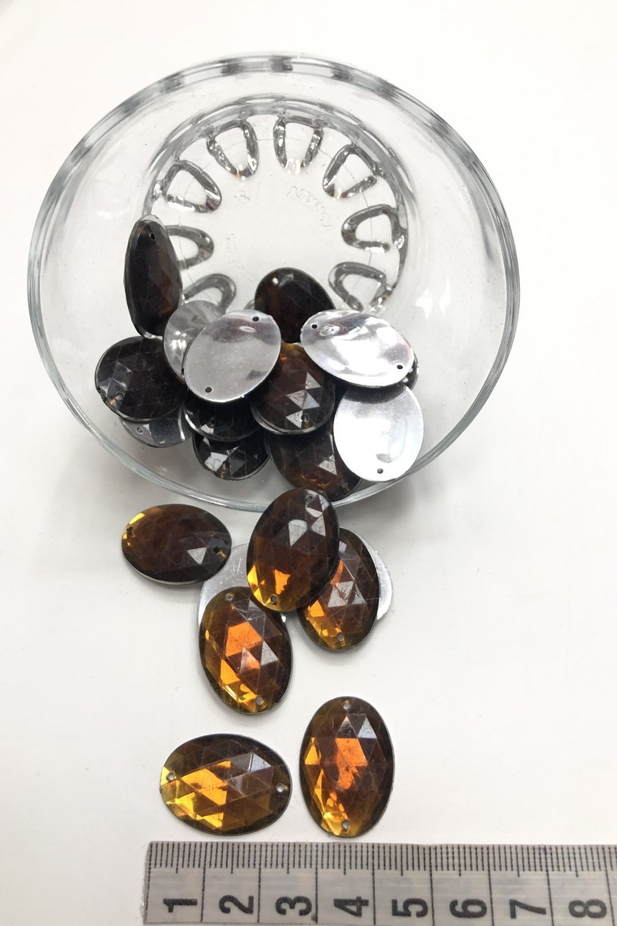 Kahve Oval Plastik Dikme Taş 10 adet