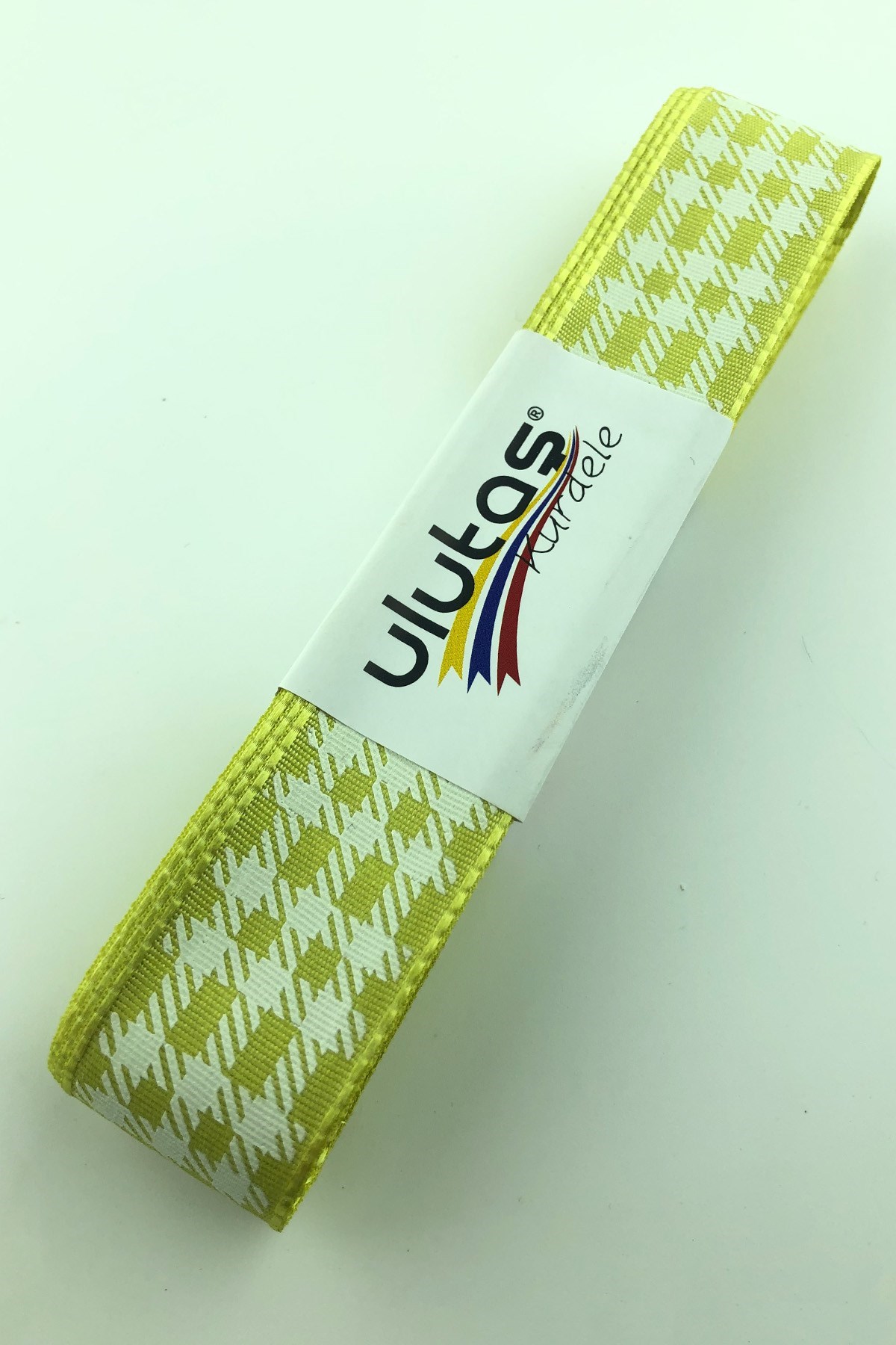 Koyu Sarı Varak Baskılı Tafta Kurdele