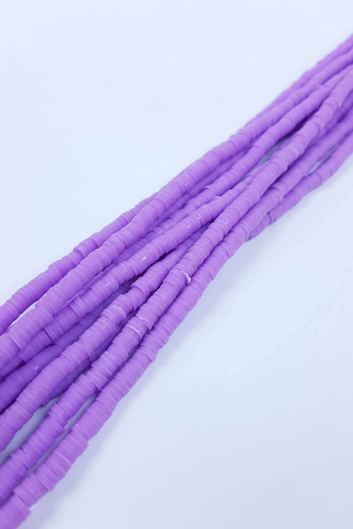Lila 4 mm Fimo Boncuk