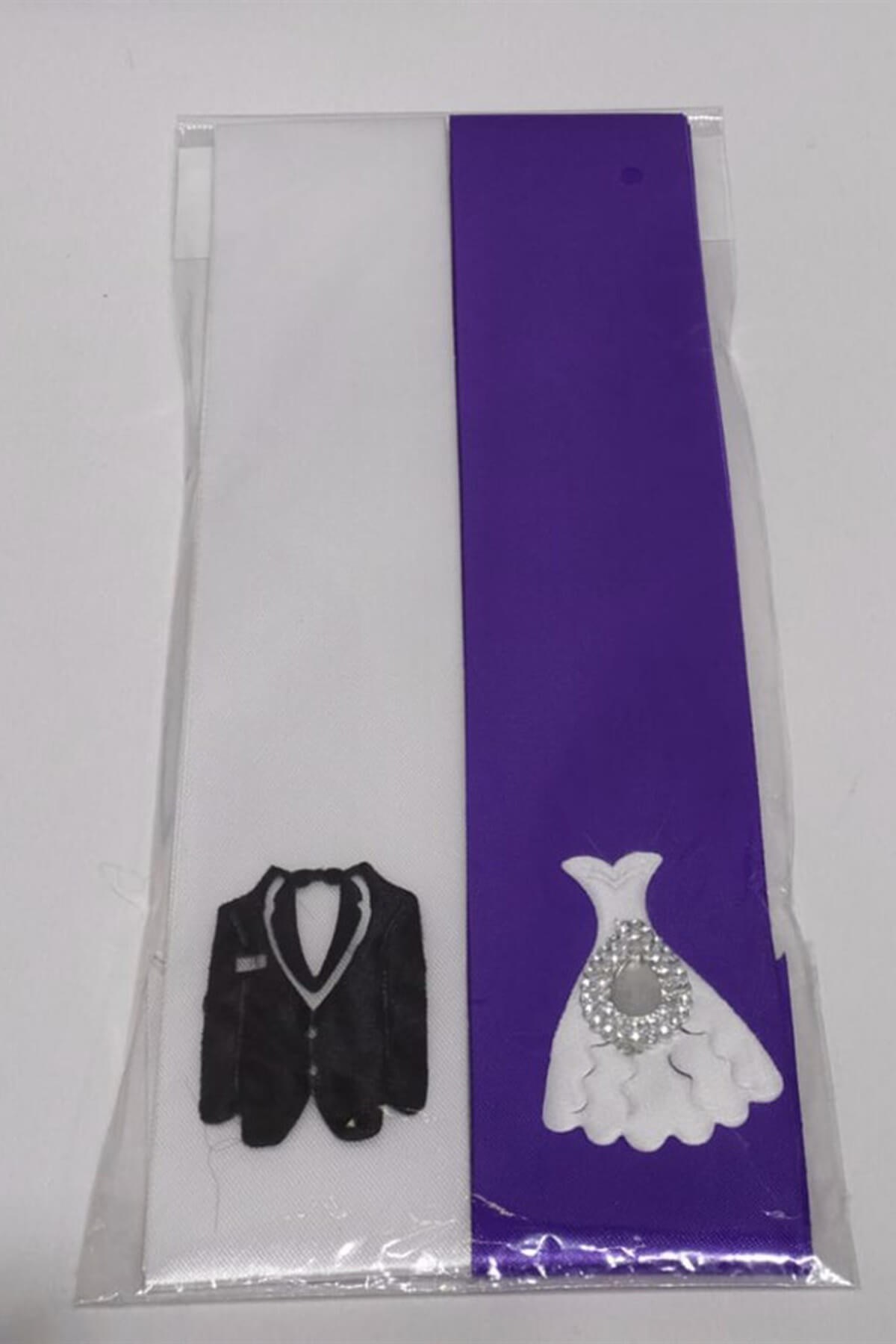 Mor Beyaz Takı Kurdelası