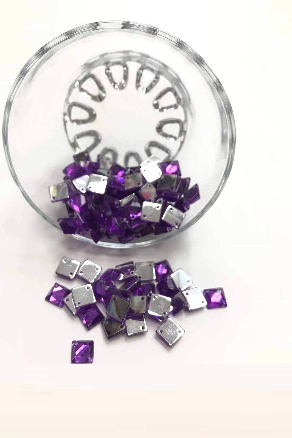Mor Kare Plastik Dikme Taş (20 gr)