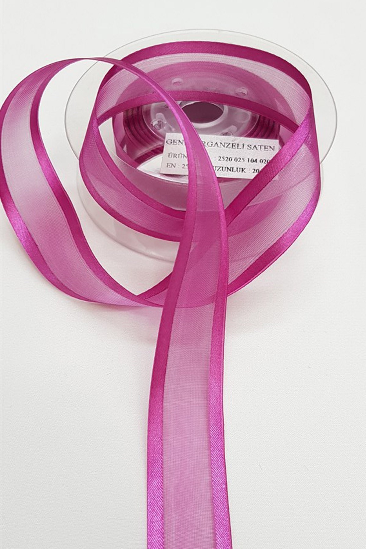 Organze Fuşya Saten Kurdele 2,5Cm